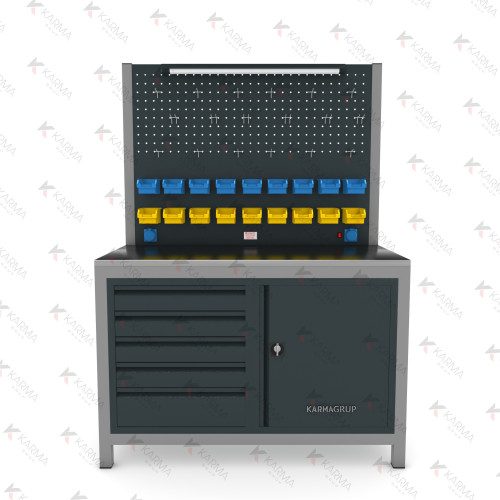 KARMA 1.30MT 5 ÇEKMECELİ VE DOLAPLI ÇALIŞMA TEZGAHI