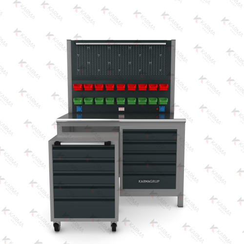 KARMA 130CM 10 ÇEKMECELİ SEYYAR ÇALIŞMA TEZGAHI