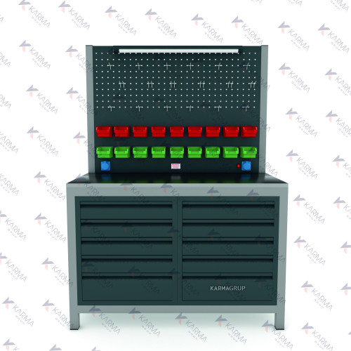 KARMA 130CM 10 ÇEKMECELİ ÇALIŞMA TEZGAHI