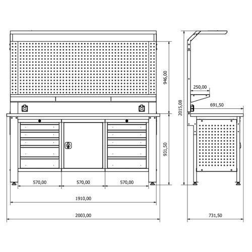 Metal Takım ve Çalışma Masası KRM.36.15.57